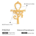 18K gold-plated stainless steel Ankh and Eye of Horus pendant with white zircon - PJ92052-Eye of Horus Ankh