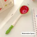 Watermelon pattern ceramic soup spoon with 17cm handle and cute red finish design - Ceramic / Watermelon Spoon