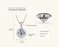 Collana in argento sterling S925 con pendente in moissanite 8mm colore D VVS1 - 2 ct / Argento
