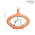 Jarrón de cerámica naranja moderno con diseño hueco y figuras de ciervos blancos - Jarrón de Ciervo Compañerismo de por Vida 11029-Naranja Oro