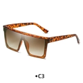 Gafas de sol oversize de parte superior plana con montura de carey y lentes degradadas - Carey / Té Doble
