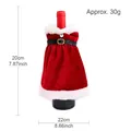 Christmas Santa dress wine bottle cover in red velvet with white fur trim and golden buckle - Red Velvet Tube Dress Style