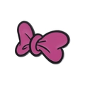 Pink enamel bow tie pin with black outlines in cute cartoon style jewelry accessory - Pink Bowknot Style (QHXZ377)