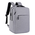 Zaino porta PC grigio con porta USB e spallacci ergonomici in rete traspirante - Grigio chiaro