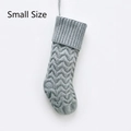 Detailed knit pattern on small greyish-blue Christmas stocking with hanging loop - Large Gray