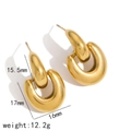 Minimalistische goldene Herzohrringe in U-Form mit Maßen und glänzender Oberfläche - Goldene U-förmige Verriegelungsart (TE60012)
