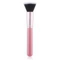 Flacher Foundation-Pinsel mit mattrosa Griff und zweifarbigem Synthetikhaar - Flacher Foundation-Pinsel / Rosa