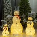 Set di Tre Pezzi Pupazzo di Neve Floccato Grande (Con Telecomando USB)