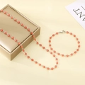 Sieradenset met rode Evil Eye hangers en zilveren kettingen, inclusief ketting en armband - Armband 19CM / Rood