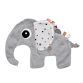 Grey elephant plush security blanket with colorful sensory tags and grey baby teether - Light Grey Elephant