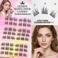 Faux cils manga épais naturels style tournesol avec design en grappes multi-longueurs - Style Tournesol Gémeaux