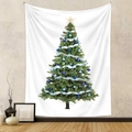 Dettaglio di un arazzo con albero di Natale e decorazioni blu per la parete delle feste - 73X95 CM (Esportazione Spazzolato) / Albero con Ornamenti Blu (GT100593)