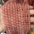 Rosa transparente Naturstein-Rundperlen für DIY-Schmuckherstellung und Armbänder - 4mm (ca. 88 Perlen) / Wassermelonenrot A138