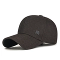 Herren Business Baseballkappe in Anthrazit mit metallenem M-Logo-Detail am Rand - Verstellbar / Kaffeebraun