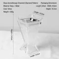 Nordic crystal glass aromatherapy burner with silver metal liner and diamond pattern - Argyle / Silver
