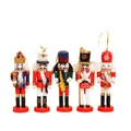 Detail of five 12cm glittery wooden nutcracker soldiers with gold hanging strings - 5PCS Saxophone Set