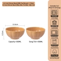 Set of two 4.5-inch milk tea brown petal ceramic bowls 350ml capacity minimalist style - 2 Pcs/Set / Milk Tea Brown