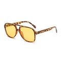 Retro aviator polarized sunglasses with yellow lenses and tortoise frame in a 45-degree view - Tortoise Frame Ocean Yellow Polarized