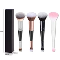 Dual-ended foundation and powder makeup brush set in four colors with luxury packaging - Single Piece with Paper Box