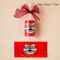 6-piece Chinese lion dance stickers for birthday cake decor and party favor containers - Rectangular Push Pop Stickers (6 Pcs)