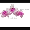 Roze gradiënt bloem haarklem met drie bloemen van 12cm voor een retro haarstijl - 12CM Roze