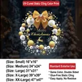 Golden Christmas wreath static window decal with reindeer and Merry Christmas text - Small [40*40CM]