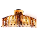 Extra large 13cm amber tortoise shell hair claw clip in glossy resin finish - Glossy Transparent Amber