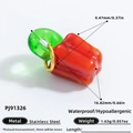 Waterproof stainless steel red chili pendant for DIY jewelry with size and weight info - Red-Green Chili Pendant (PJ91326) / 1 Piece / Red and Green