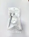 Classic black dental floss holder and floss kit in a portable transparent carrying case - Individual Package Set (Classic Black)