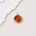 10mm round faceted orange birthstone crystal pendant with golden bezel for DIY jewelry - Coffee