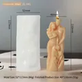 Silicone mold for couple hug candle featuring detailed 3D lovers relief design - Secret Whisper ZL-841
