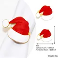 Detail of Santa hat napkin ring with red enamel and gold trim for Christmas table decor - Christmas Hat (26)