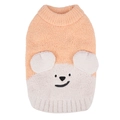 Pull orange pour chien avec oreilles d'ours en polaire chaude pour petits chiens - S / Orange