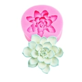 Pink silicone succulent mold for DIY handmade lotus flowers and dessert decoration - 1# Succulent / Pink