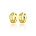 Classic gold plated S925 sterling silver huggie earrings with high polished finish - ID 7mm OD 10mm / Gold