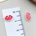 Pendentif nuage rouge en émail cloisonné pour la fabrication de bijoux DIY - Petit (22441)