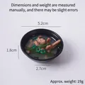 Porte-clés miniature soupe miso japonaise avec viande et légumes, bol de 5,2 cm - Soupe de Viande Émincée et Varech - Sans Anneau