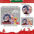 Detailed size guide for Christmas wall stickers with dimensions and festive design layout - HM92076