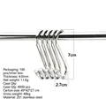 4mm thick stainless steel S-hook with protective plastic tips, 7cm height - 7cm x 2.7cm / 4.0mm / Silver With Transparent Cap