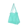Mint green mesh beach bag with durable double handles for sand toy storage - Shopping Mesh Bag Green 33x35x23cm