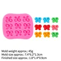 Moule en silicone rose à 9 petites boucles pour décorations de fondant et chocolat - 7#B1117 / Rose
