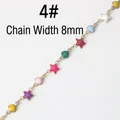 Dettaglio catena da 8mm con stelle e cuori smaltati colorati per creazione di gioielli fai da te - 4# Cuore & Stella Colorati (8mm Larghezza)
