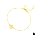 Bracciale a catena placcato oro 18K con ciondolo minimalista con lettera B maiuscola - Lettera B