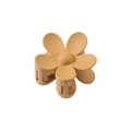 Matte khaki flower-shaped hair claw clip made of durable frosted acrylic resin - Solid - Matte Khaki