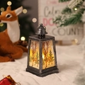 Detail of vintage Christmas lantern with reindeer motif and warm LED candle light - Brushed Silver Deer