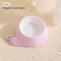 Cute snail shaped pink pet bowl with plastic inner liner for cats and small dogs - Plastic Inner Bowl / Pink