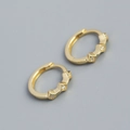 Orecchini a cerchio vintage in oro con scintillanti pietre di zirconia cubica quadrate - Oro