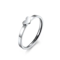 Anello minimalista a cuore in argento con incisione I LOVE YOU lucida all'interno - 5# / Stile Donna