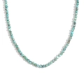 18K gold plated necklace featuring natural turquoise beads with unique textures - Natural Stone Necklace - Blue Turquoise