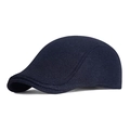 Coppola da uomo blu scuro in twill con design classico invernale caldo e visiera corta - Regolabile / Blu navy